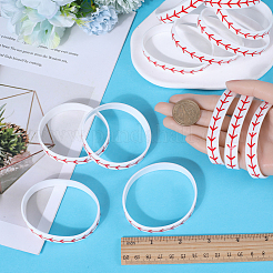 Браслет на силиконовом шнуре на тему софтбола&nbsp;BJEW-WH0020-50