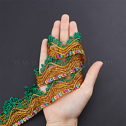 Блестящие кружевные ленты из полиэстера&nbsp;OCOR-WH0080-16B