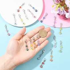 20 шт. 10-цветный акриловый кулон от сглаза&nbsp;HJEW-YW00202