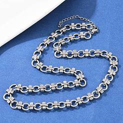 Ожерелья из витых звеньев цепи из нержавеющей стали 304 толщиной 8 мм&nbsp;NJEW-Z105-04P-04