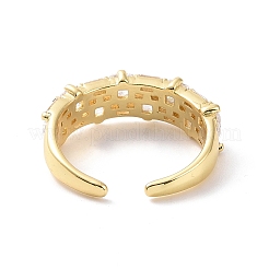 Открытое кольцо-манжета с прямоугольным цирконием&nbsp;RJEW-P035-07G