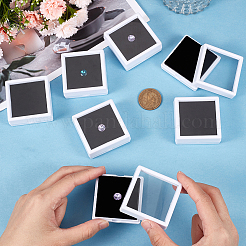 Квадратные пластиковые ящики для хранения драгоценных камней с бриллиантами&nbsp;CON-WH0095-25B