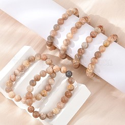 Натуральный Sunstone браслеты простирания&nbsp;X-BJEW-E373-10mm-04