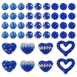 58 шт. бусины из полимерной глины ручной работы со стразами&nbsp;CLAY-BT0001-08