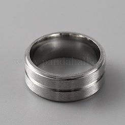 Кольцо из нержавеющей стали 316 с рифлением для женщин&nbsp;RJEW-WH0010-03B-P