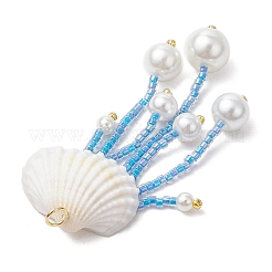 Подвески из стеклянных бусин в виде медуз&nbsp;PALLOY-MZ00571-03