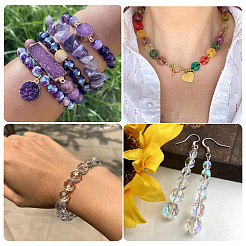 4 нить прозрачных стеклянных бусин&nbsp;EGLA-TA0001-80A