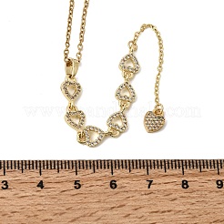 Подвеска-колье из латуни с микропаве из прозрачного кубического циркония в геометрическом стиле с кисточкой&nbsp;NJEW-P350-01D-G