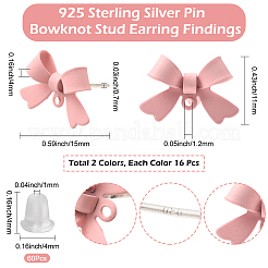 32 шт. 2-цветная фурнитура для сережек-гвоздиков из сплава&nbsp;FIND-BBC0004-33