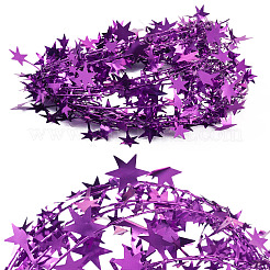 ПВХ блестящая металлическая гирлянда со звездами и железной проволокой&nbsp;AJEW-TAC0034-08C