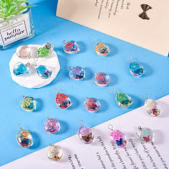 5шт прозрачные стеклянные подвески&nbsp;GLAA-TA0002-84