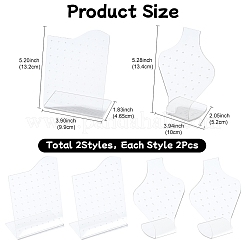 4шт. 2 стиля акриловой рамки для демонстрации сережек&nbsp;EDIS-YW0001-07