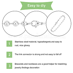 Браслеты из шариковой цепи из нержавеющей стали 304&nbsp;BJEW-UN0001-10P