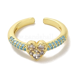 Кольца-манжеты из латуни с микропаве из кубического циркония&nbsp;RJEW-H228-04G-03