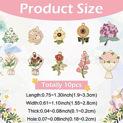 10шт 10 стиля подвески из сплава с эмалью&nbsp;ENAM-YW0006-16