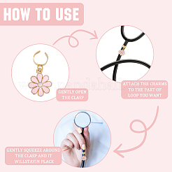 6 шт. 6-х цветный эмалированный сплав стетоскоп подвесные украшения&nbsp;HJEW-SP0001-38