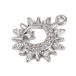 Латунные микропаве прозрачные подвески с фианитом&nbsp;LS-KK-L238-17P