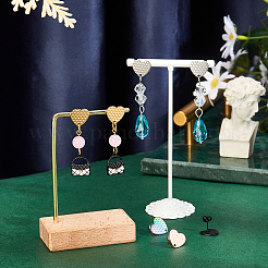 30 шт. 5 цвета ионного покрытия (IP) в форме сердца из нержавеющей стали 304 фурнитура для сережек-гвоздиков&nbsp;EJEW-UN0001-68