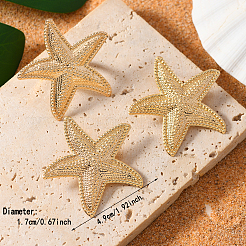 Комплекты серег-гвоздиков и колец-манжет в виде железных морских звезд для женщин&nbsp;RB5534-4