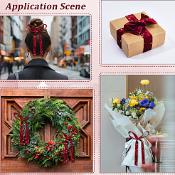 Двусторонние байковые ленты со звездами и золотым тиснением&nbsp;SRIB-GF0001-55A