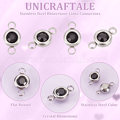 30 шт. соединительные звенья из нержавеющей стали 304 со стразами&nbsp;STAS-UN0058-64