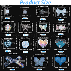 180 шт. 15-х видов акриловых бусин смешанного стиля&nbsp;OACR-PA0001-10