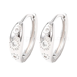 Серьги-кольца Fireworks 925 из стерлингового серебра с микропаве из прозрачных кубических цирконий&nbsp;EJEW-K317-02P