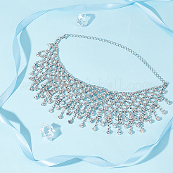 Колье с кристаллами и стразами&nbsp;NJEW-FG0001-01P