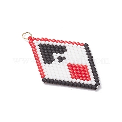 Подвески из стеклянного бисера Miyuki Delica с имитацией бисера&nbsp;PALLOY-MZ01065-01