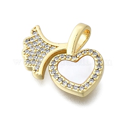 Латунные микропаве прозрачные подвески с фианитом&nbsp;KK-V010-30G