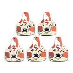 Большие подвески из липы с односторонним принтом&nbsp;WOOD-N006-197C