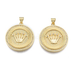 Латунные микропаве прозрачные подвески с фианитом KK-G431-08G