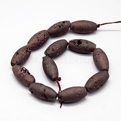 Гальванизированные природные друзы геоде и окрашенные нитки агата&nbsp;G-N0169-002D