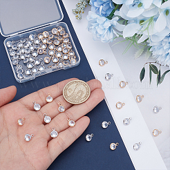 80 шт. 2 цвета латунные подвески с микропаве и кубическим цирконием&nbsp;KK-UN0005-15