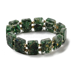 Окрашенная натуральная императорская яшма с эластичными браслетами из смолы и бисера&nbsp;BJEW-G698-01A-06