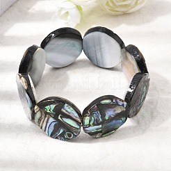 Браслеты из натуральных бусин пауа из натурального морского ушка для женщин&nbsp;BJEW-A151-01