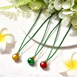 3 шт. 3 стиля алюминиевого рождественского колокольчика с подвеской в виде атласного шнура&nbsp;NJEW-JN05506-02