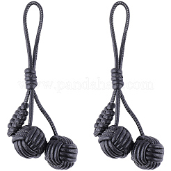 Подвесные украшения из искусственной кожи в виде плетеного шара&nbsp;AJEW-WH20054-143B