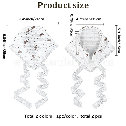 2 шт. 2 стиля кружевной тканевой повязки на голову для женщин&nbsp;OHAR-CY0001-17