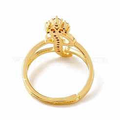 Прозрачная буквица из кубического циркония с регулируемым кольцом в виде короны&nbsp;RJEW-M139-17I