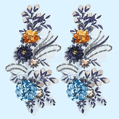 Полиэстер вышитые кружевные нашивки на ткань&nbsp;AJEW-WH20070-079B