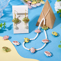 24шт 4 цвета фарфоровые бусины ручной работы&nbsp;PORC-TA0001-20