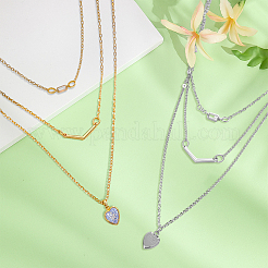 4 шт. 2-х цветные ожерелья из сплава со стразами в 3 слоя&nbsp;NJEW-HY0001-25B