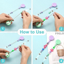 8 шт. 4-х цветные железные и пластиковые катушки для значков с бусинами&nbsp;AJEW-YW0001-27