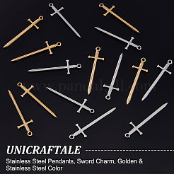 16 шт. подвески из нержавеющей стали 201 двух цветов&nbsp;STAS-UN0049-65