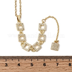 Подвеска-колье из латуни с микропаве из прозрачного кубического циркония в геометрическом стиле с кисточкой&nbsp;NJEW-P350-01C-G