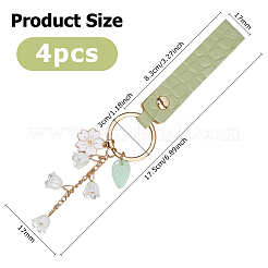 4шт пластиковый брелок-подвеска в виде цветка&nbsp;AJEW-DC0003-43