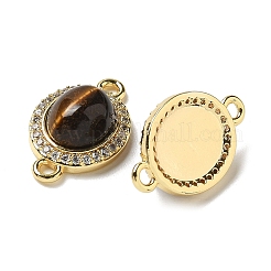 Шармы-соединители из латуни с микропаве из прозрачного кубического циркония&nbsp;KK-R210-23G