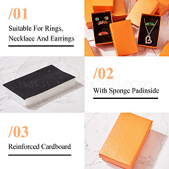 Прямоугольная картонная бумажная шкатулка для драгоценностей&nbsp;LS-CON-TAC0015-01G