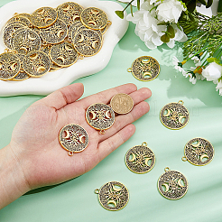 40 шт. подвески из полого сплава в тибетском стиле&nbsp;TIBEP-FH0001-29AG